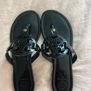 Tory Burch Glossy Black Sandals